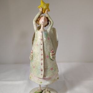 Decorative Pastel Angel Figurine Holding Star - Charming Home Accent
